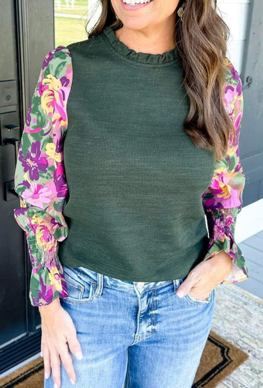 Green Floral shirt