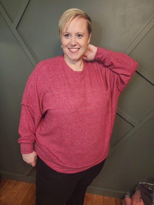 Magenta plus size top