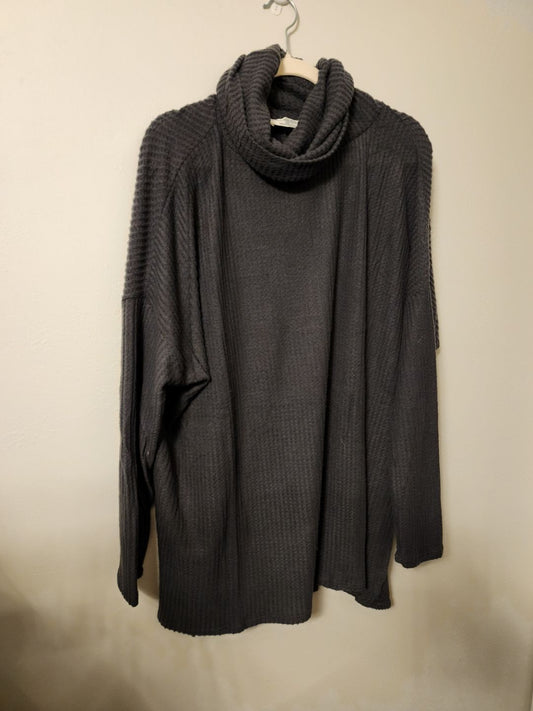 Waffle Knit Cowl Neck