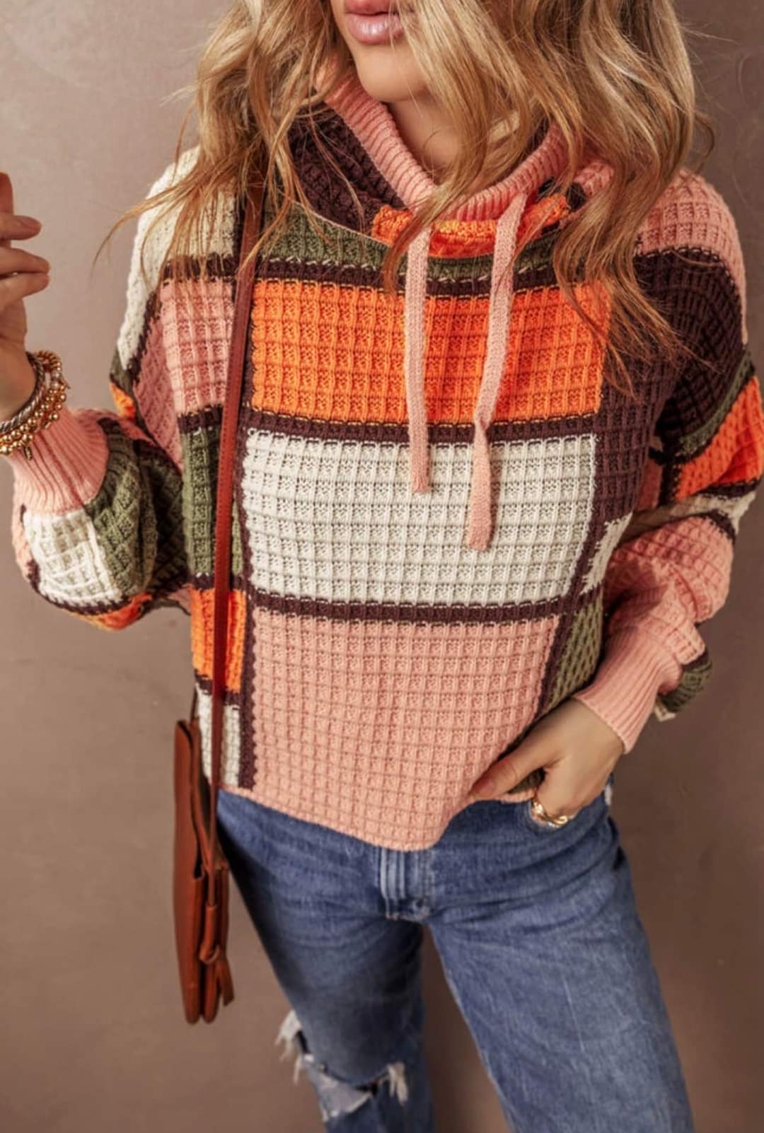 Cozy patchwork sweater