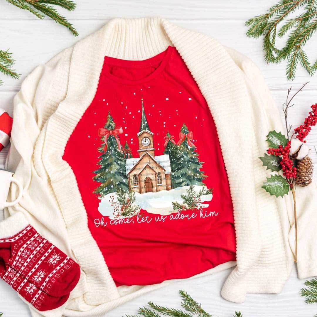 Oh Come Let Us Adore Him Tee