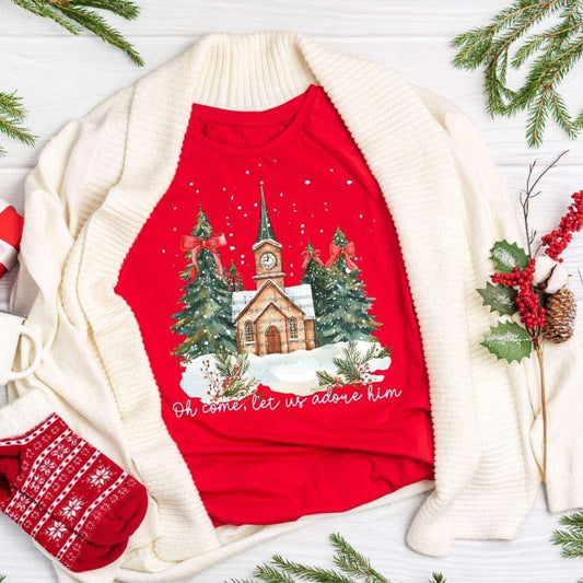 Oh Come Let Us Adore Him Tee